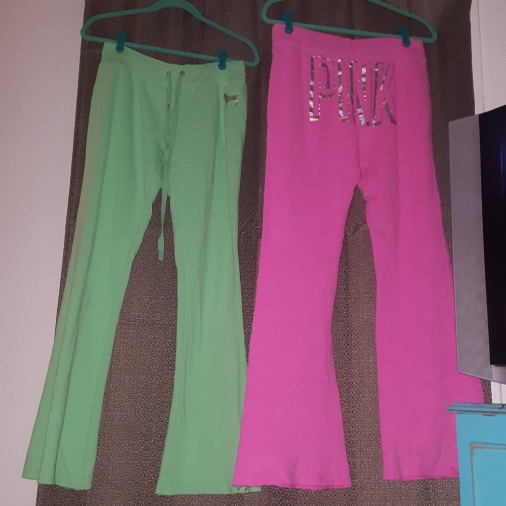Set of VS Pink Sweat Pants (selling both together)